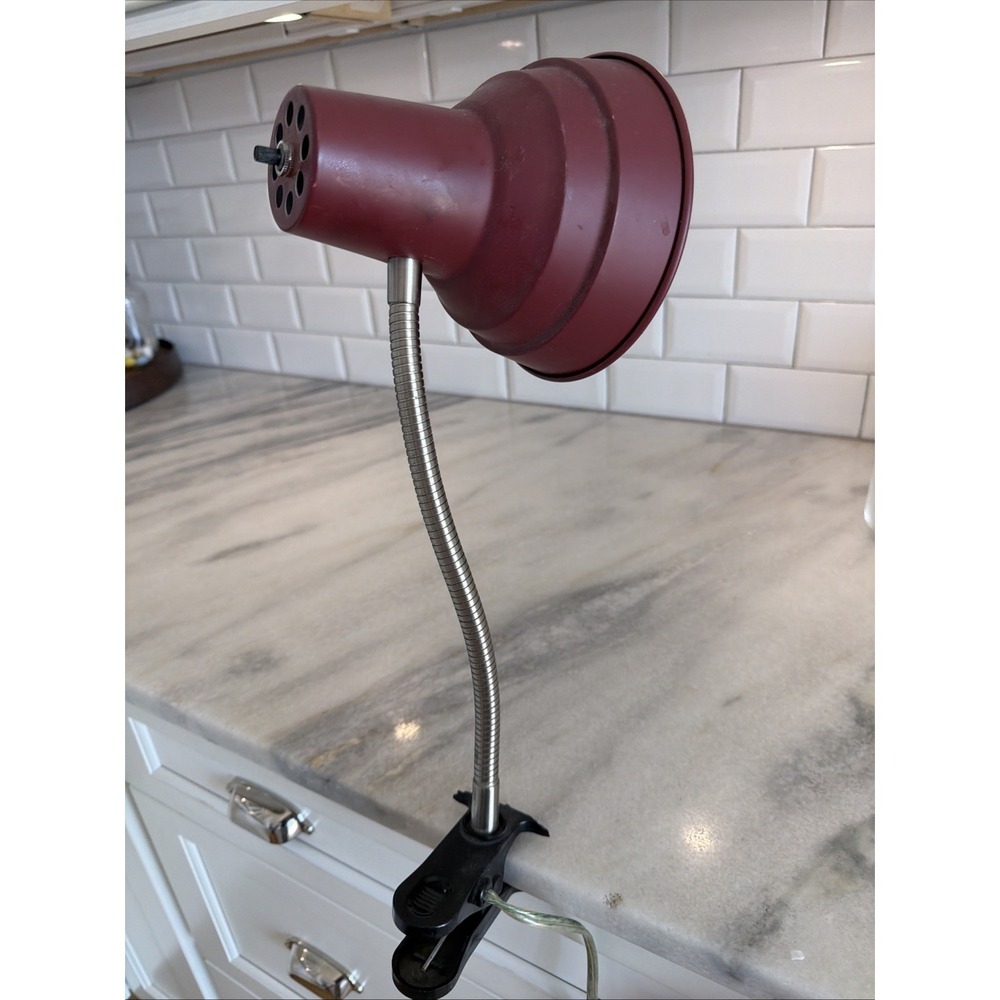 Vintage BAG Turgi Clamp On‎ Desk Lamp Dark Red OLA0051